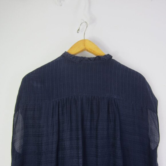 Stockholm Atelier & Other Stories Women 10 Navy Blue Cap Sleeve Gathered Dress - Picture 6 of 12